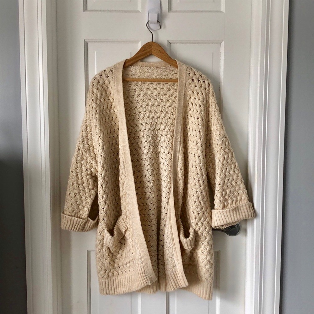 Woven cream cardigan